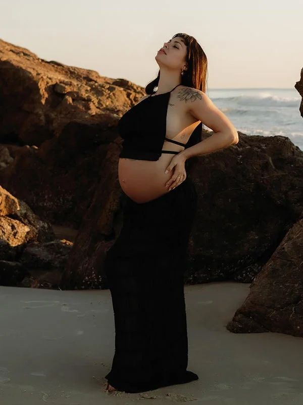 Momyknows Black Tiered Ruffles Two Piece Set Halter Neck Backless Crop Top And Maxi Skirt Elegant Baby Moon Beach Boho Maternity Photoshoot Baby Shower Maxi Dress Plaid Maxi Skirt Momyknows Black Tiered Ruffles Two Piece Set Halter Neck Backless Crop Top And Maxi Skirt Elegant Baby Moon Beach Boho Maternity Photoshoot Baby Shower Maxi Dress Plaid Maxi Skirt