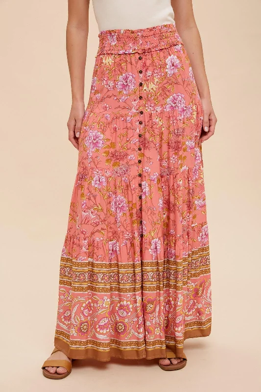Watermelon Boho Maxi Skirt A-line Maxi Skirt