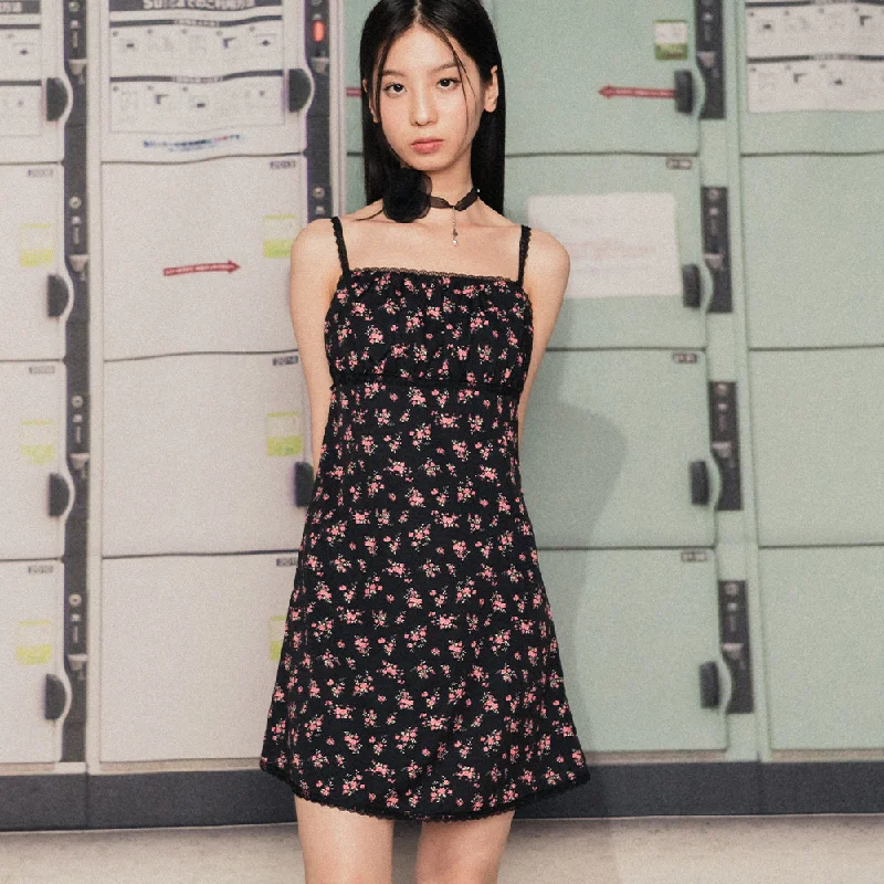 [HIGH SCHOOL DISCO] SS 24 Flower lace dress BLACK