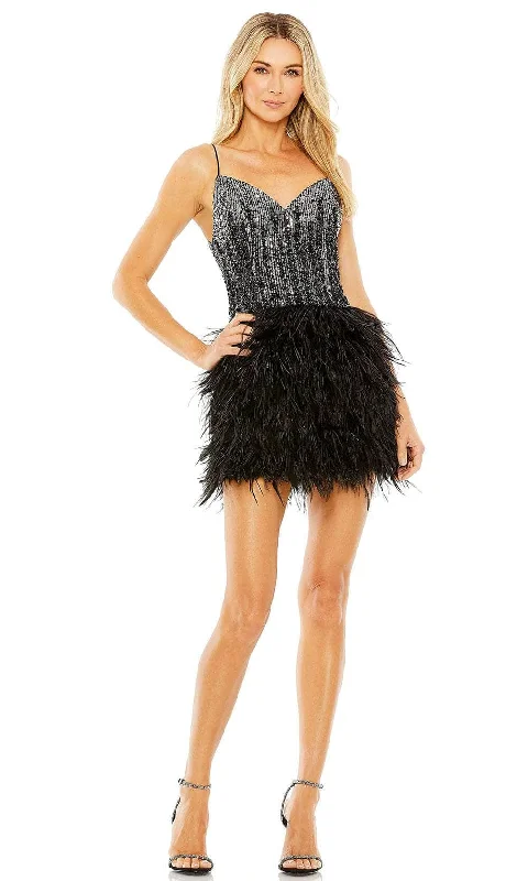 Mac Duggal 11428 - Sequin Feather Skirt Dress