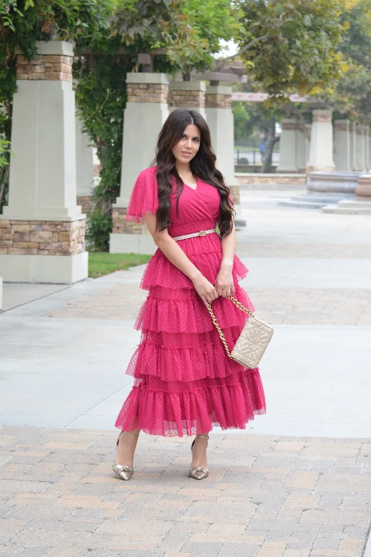 Channing Fuchsia Pink Tulle Dress