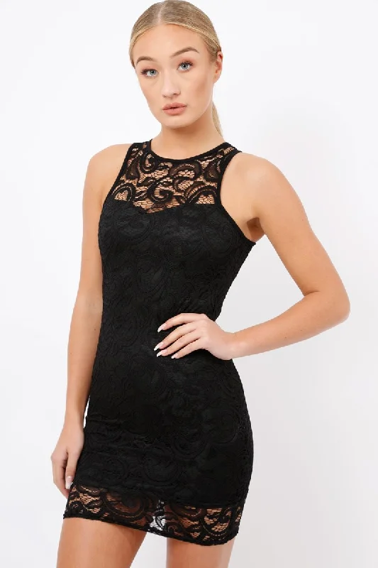 Black Crochet Bodycon dress - Marcella