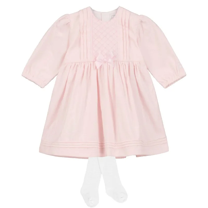 Girls' Erin Winter Party Dress & Tights In Pink