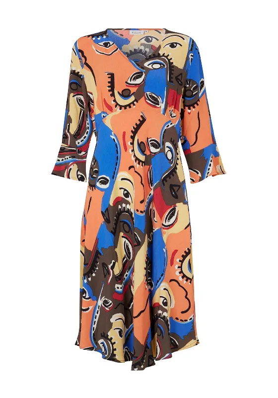 Masai Nita Artistic Print Midi Dress, Multi