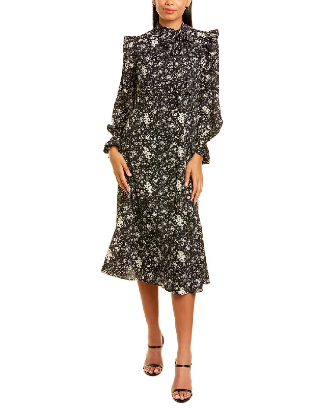 Teri Jon by Rickie Freeman Floral Midi Dress