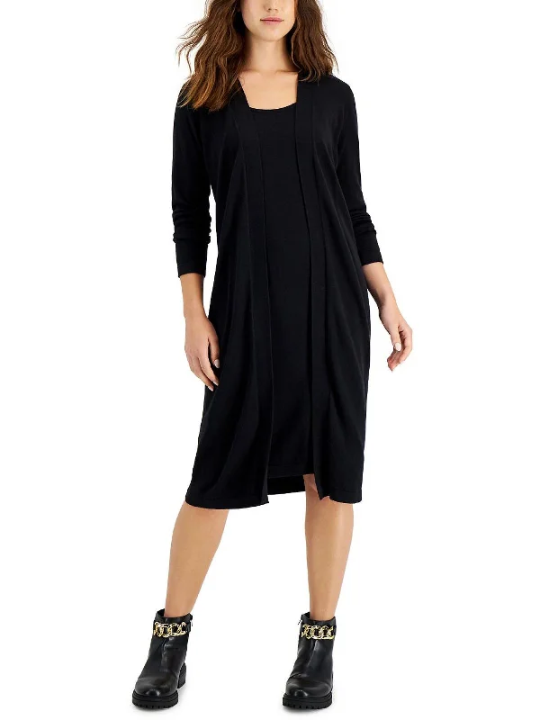 Womens Knit Midi Sweaterdress