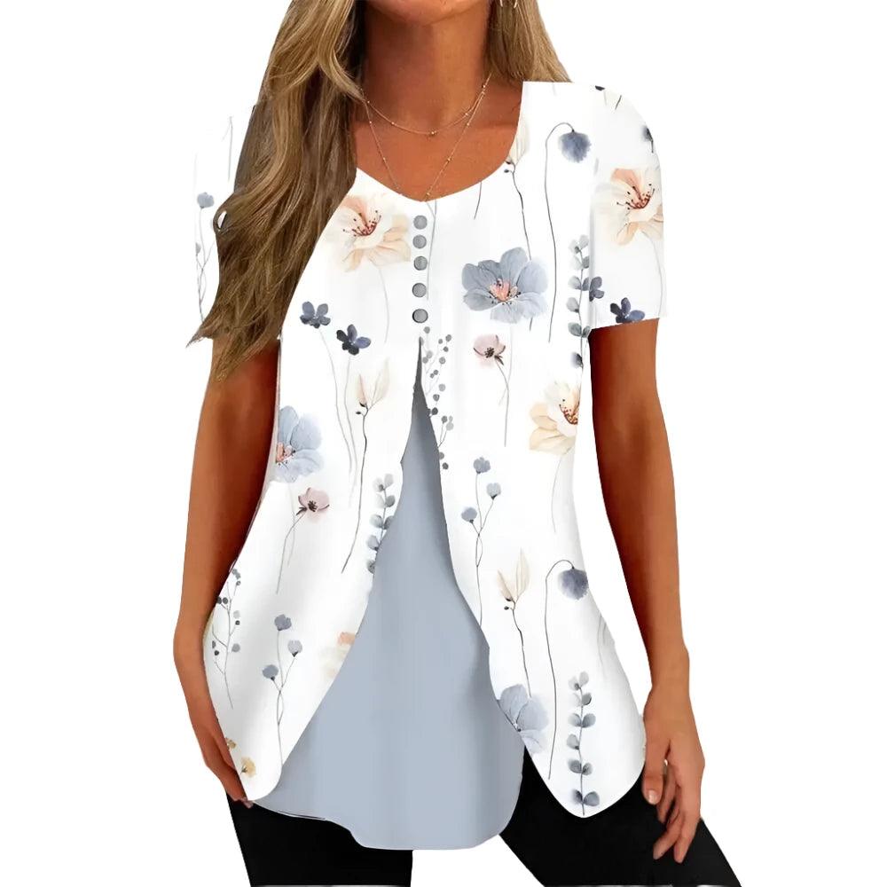 Elegant Woman Shirt Casual Loose