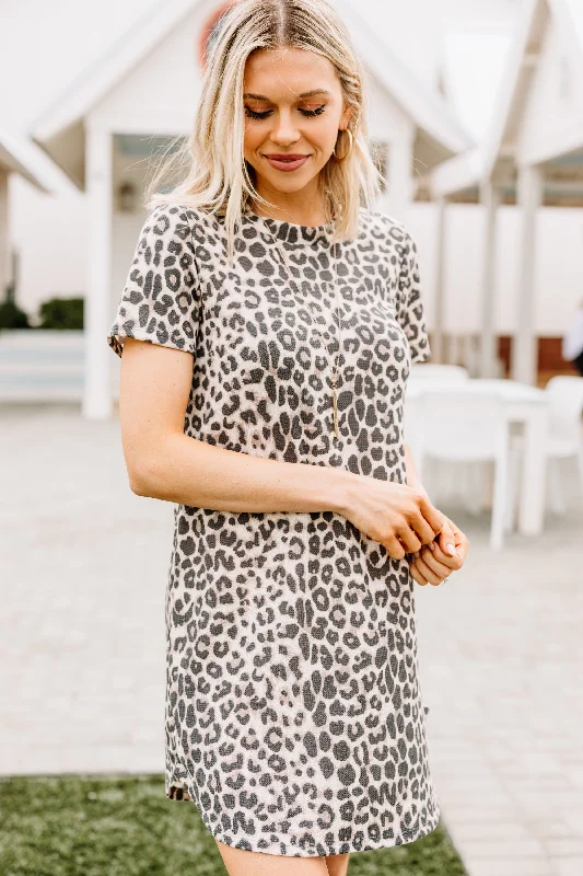 Make It Yours Brown Leopard T-shirt Dress