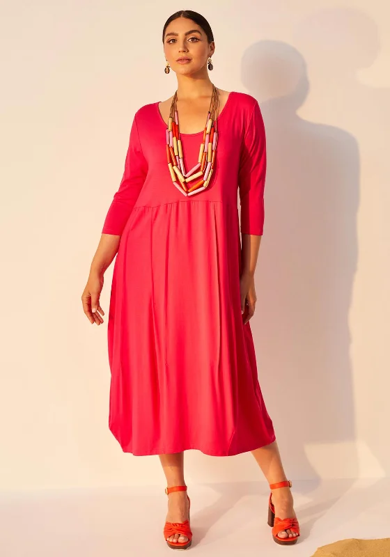 Ora A Line Midi Dress, Fuchsia